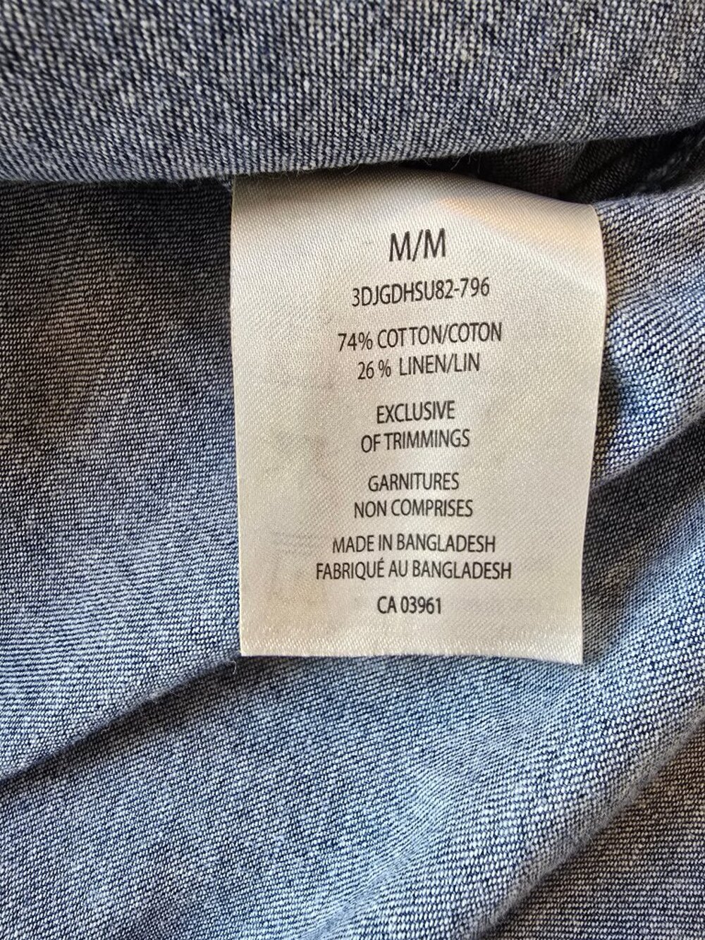 Denver Hayes denim style  cotton linen chambray medium - Picture 8 of 8